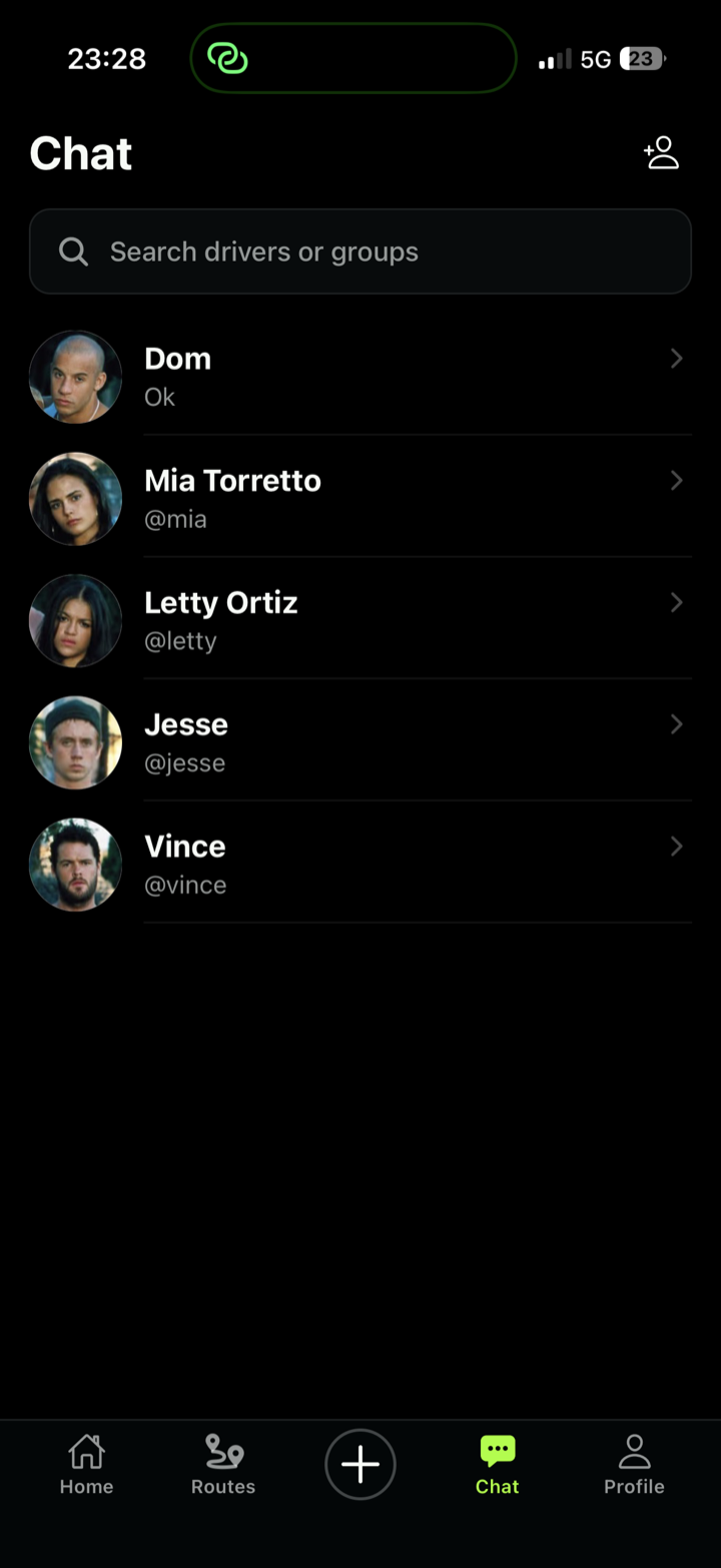 GARA friend chat list